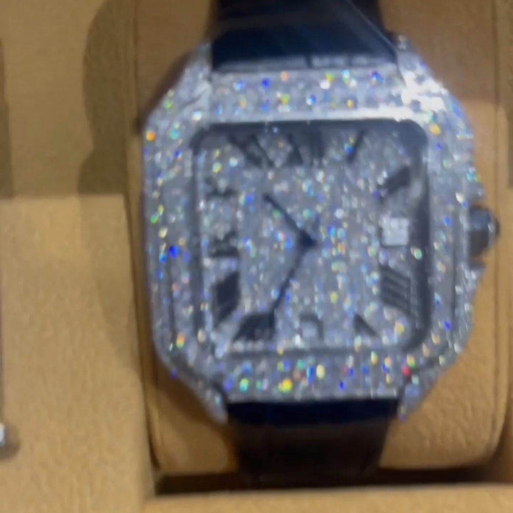 Iced Out Mossinite Automatic Square Luxury Mechanical Bust Down Watch - Picture 11 of 15